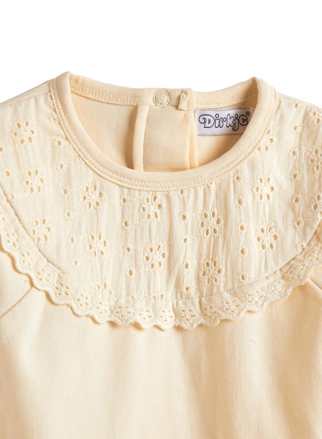 Dirkje Girls Schiffli Cotton Top And Trousers Set - Image 4